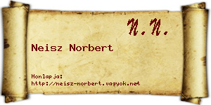 Neisz Norbert névjegykártya